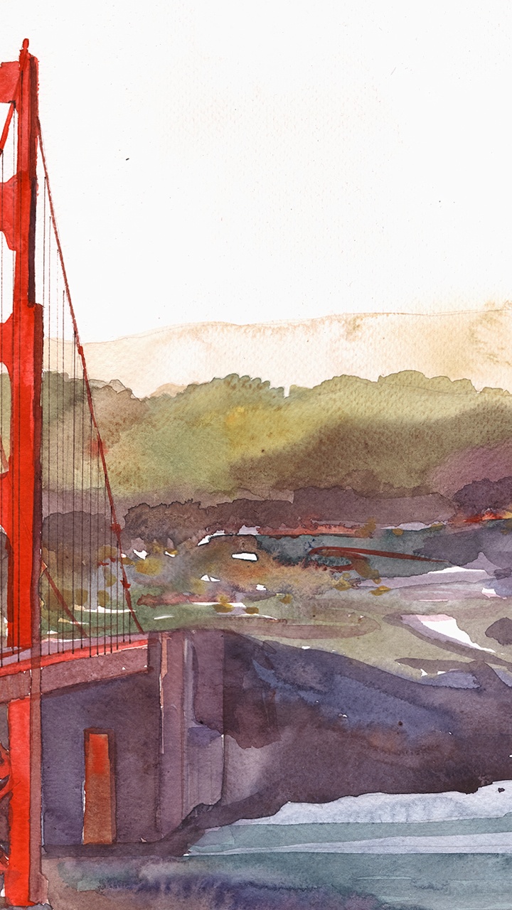 Обои известная акварель, акварельная живопись, живопись, архитектура, визуальное искусство в разрешении 720x1280