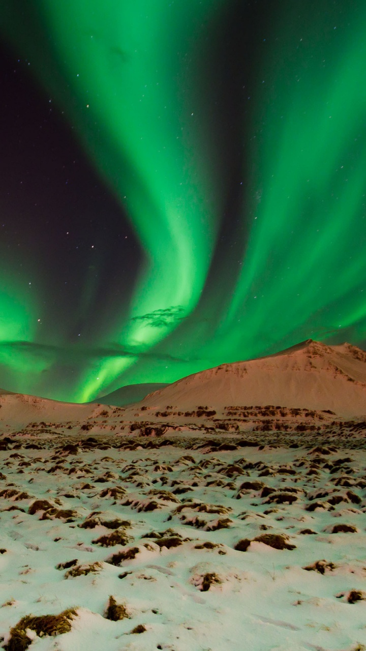 Обои Аврора, свет, атмосфера, пейзаж, Путеводитель по Исландии в разрешении 720x1280