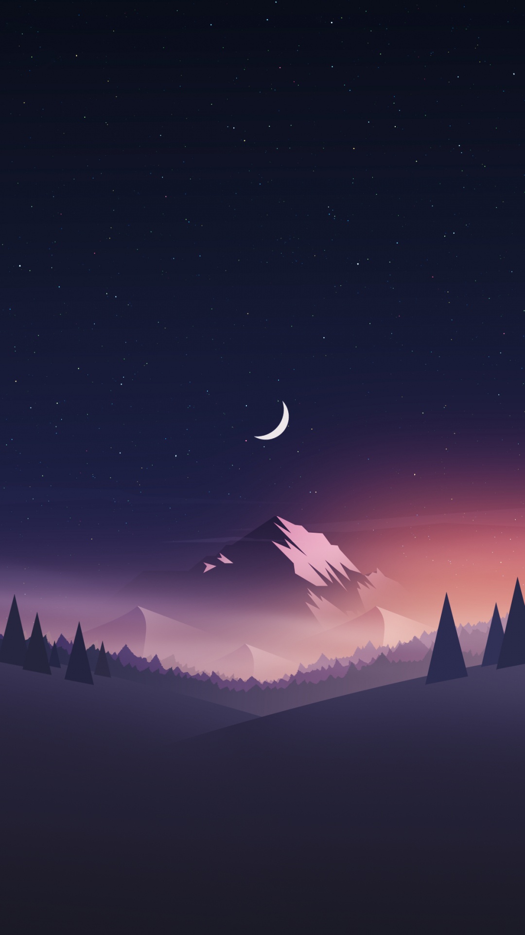 Обои яблоко, гора, iOS 14, смартфон, атмосфера в разрешении 1080x1920