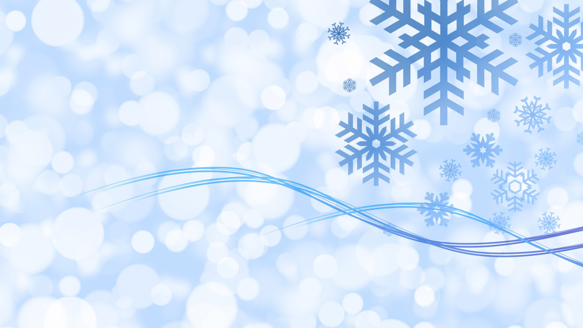 Обои Рождественский день, Снежинка, синий, Рождественские огни, небо в разрешении 1920x1080