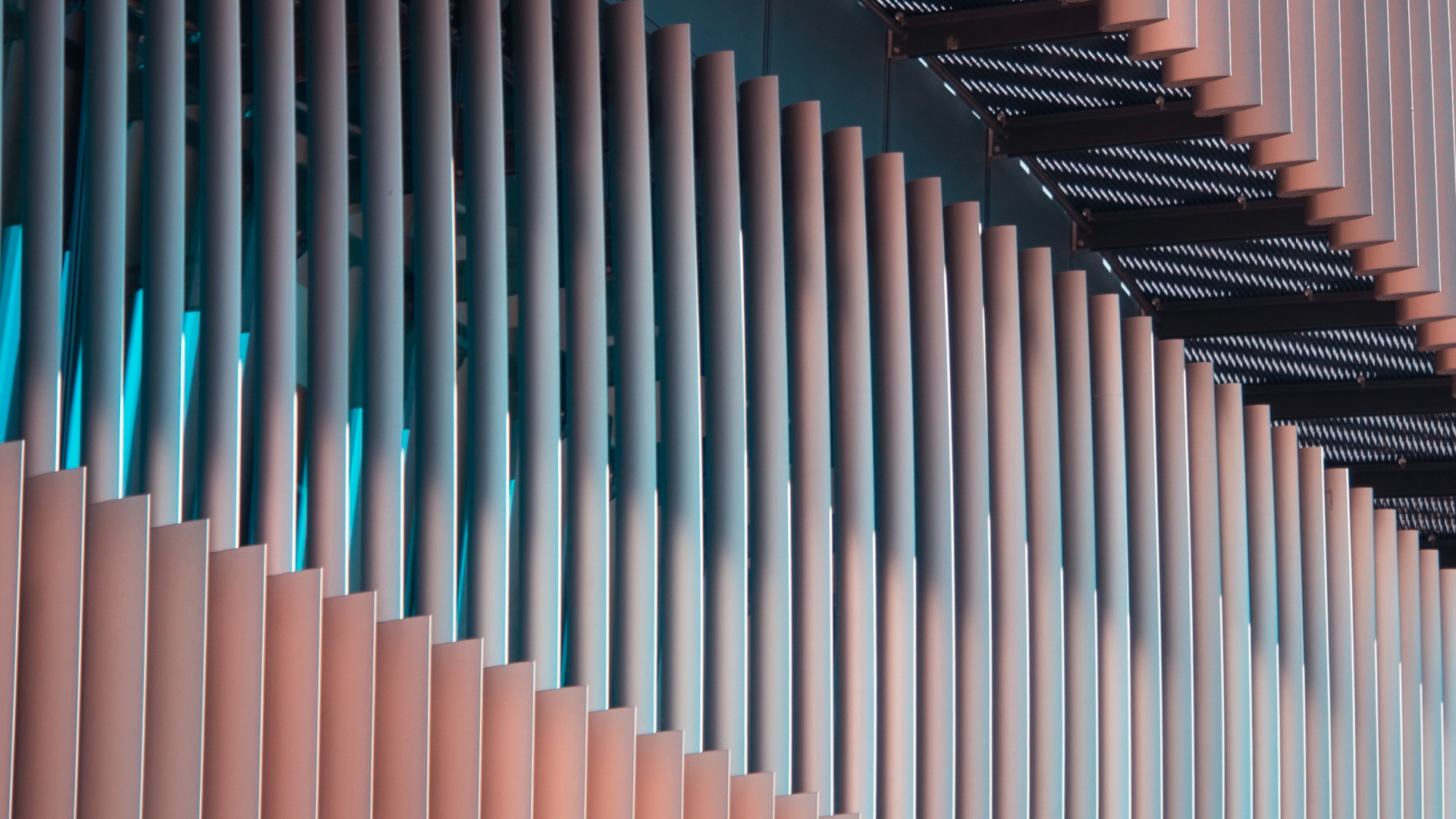 Обои фасад, дизайн, здание, линия, полутона и оттенки в разрешении 1920x1080