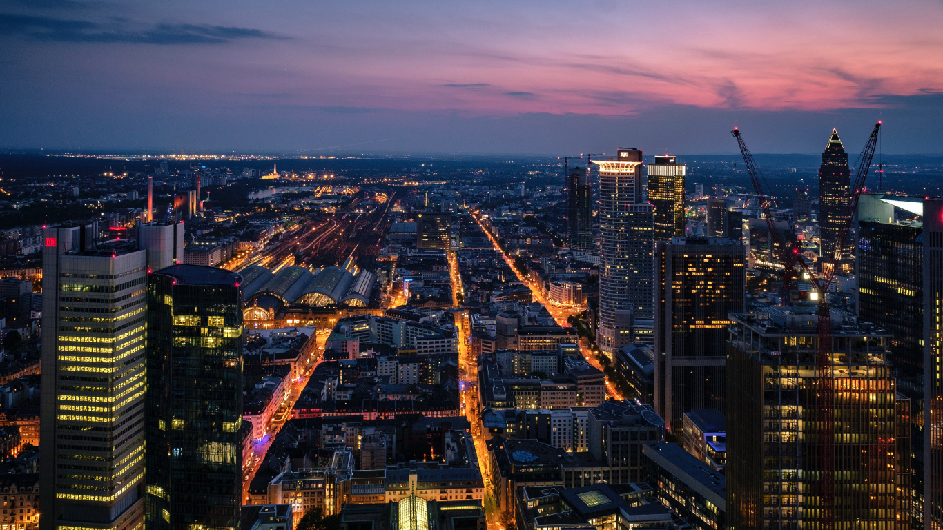 Обои городской пейзаж, городской район, город, метрополия, линия горизонта в разрешении 1366x768