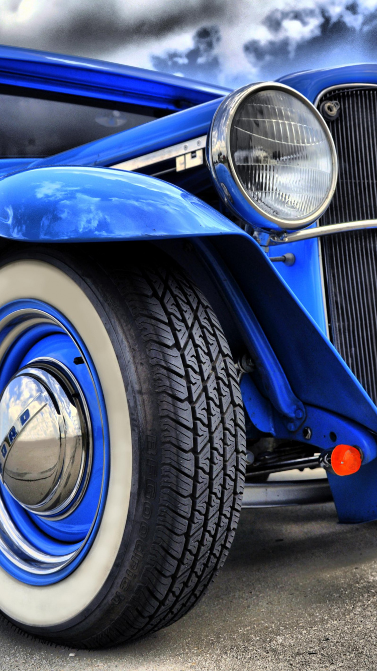 Обои лихач, авто, старинная машина, синий, Классика в разрешении 750x1334