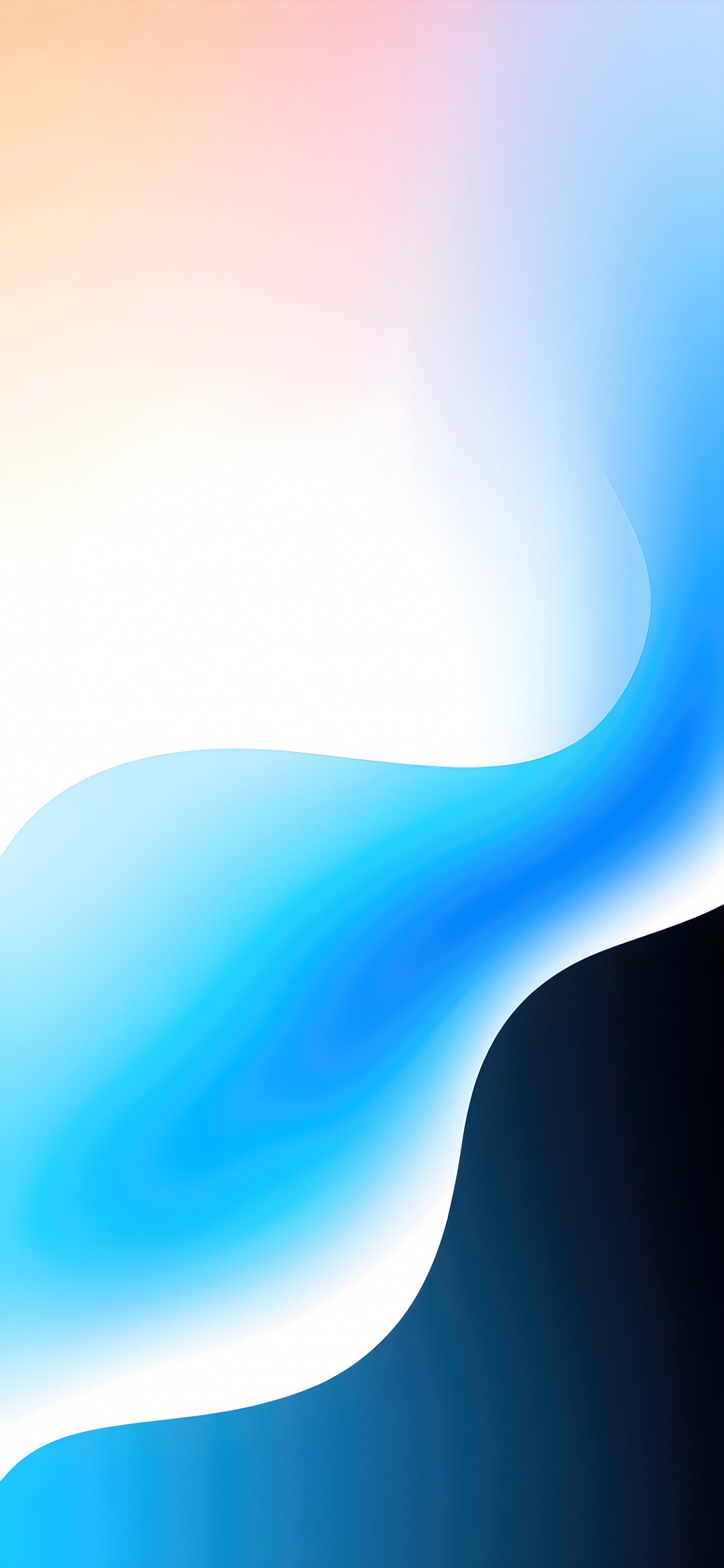 Обои ios, абстрактный, андроид, синий, графика в разрешении 1125x2436