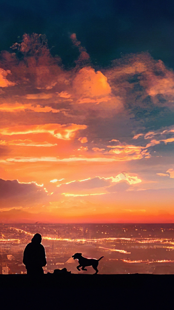 Обои послесвечение, облако, восход солнца, горизонт, закат в разрешении 720x1280