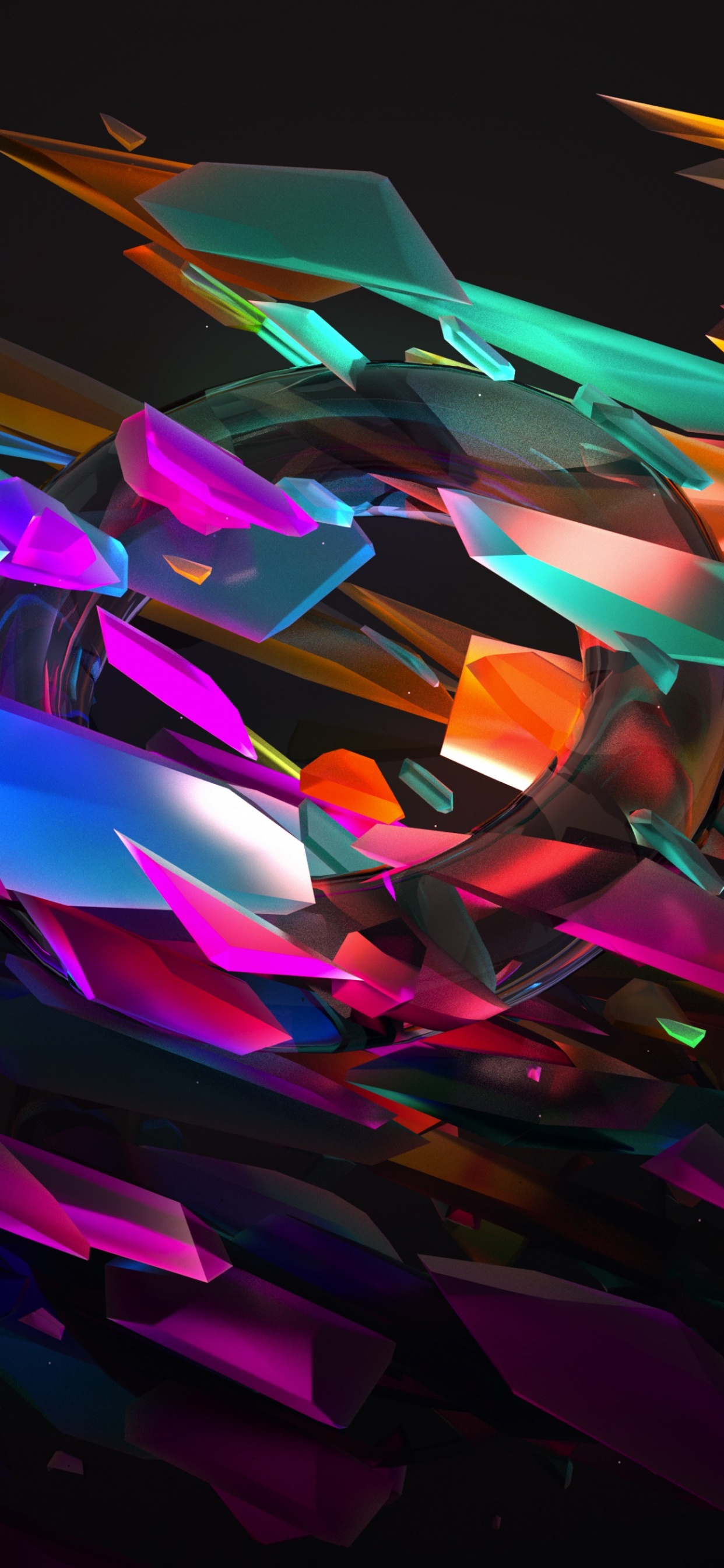 Обои Джастин маллер, цифровое искусство, абстрактное искусство, арт, красочность в разрешении 1242x2688