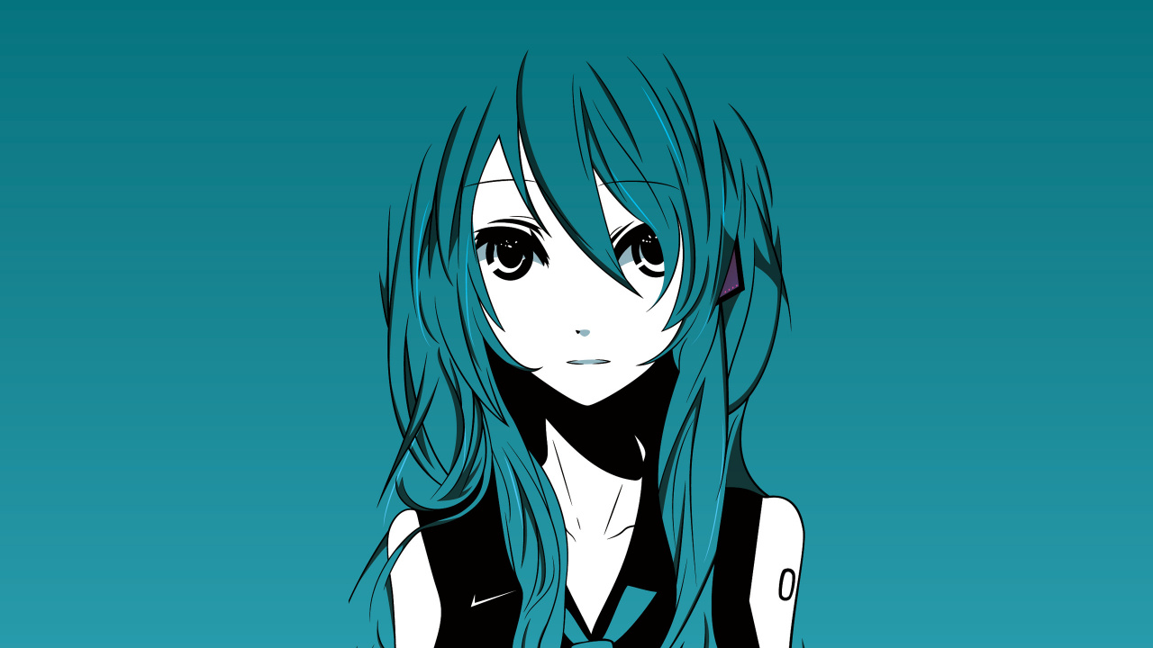 Обои Хацунэ Мику, вокалоид, арт, аниме, мультфильм в разрешении 1280x720