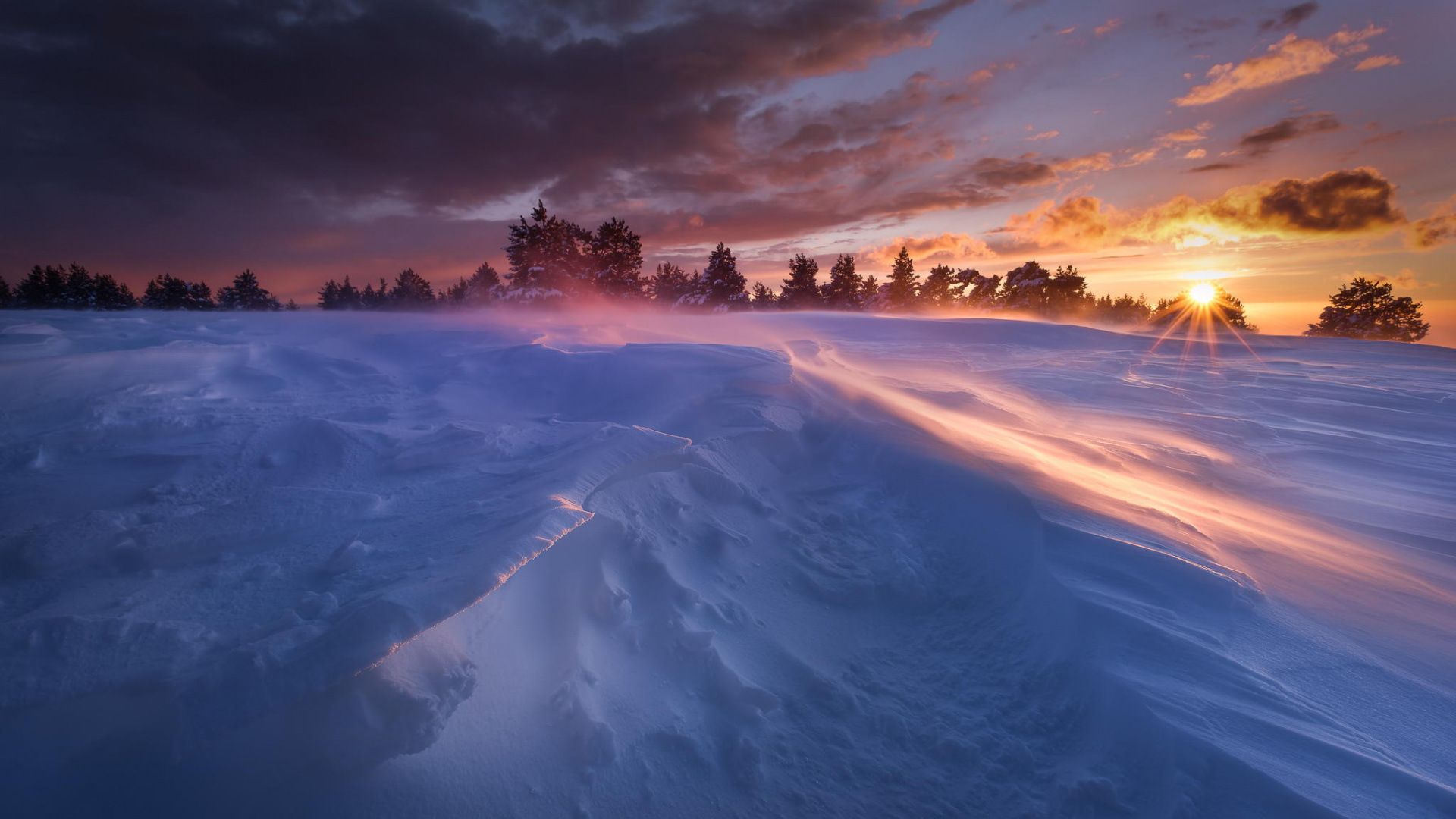 Обои природа, облако, атмосфера, утро, восход солнца в разрешении 1920x1080