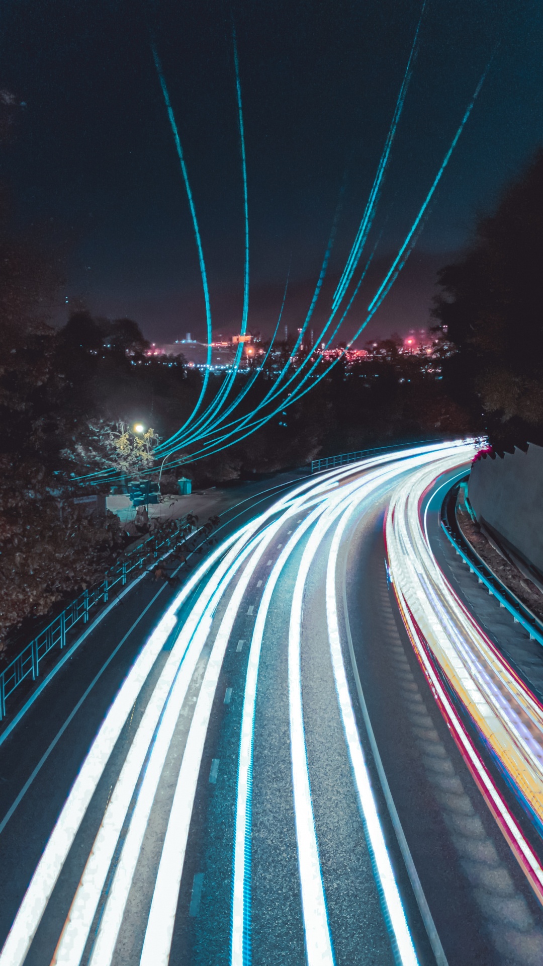 Обои магистраль, дорога, автострада, синий, свет в разрешении 1080x1920