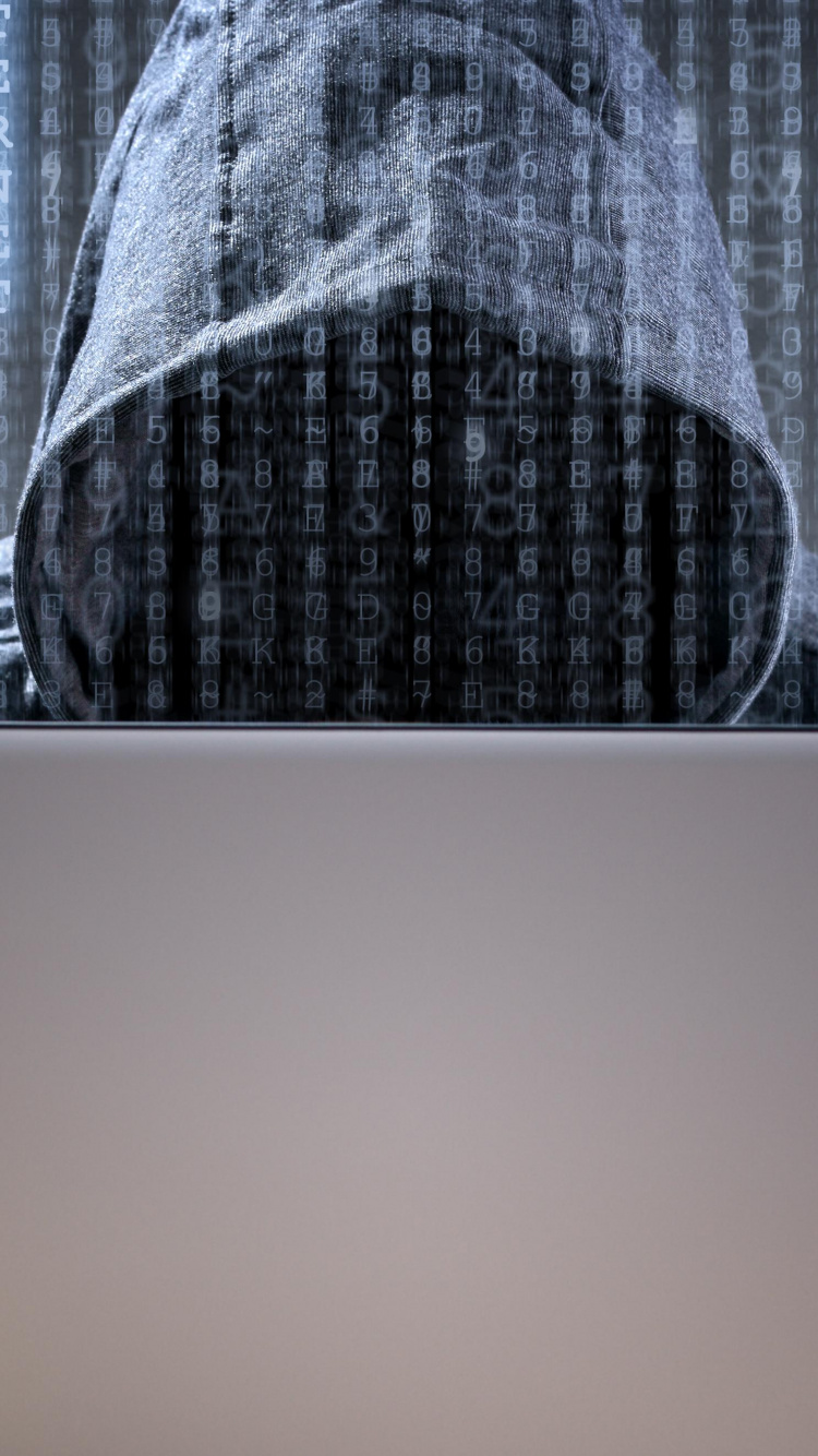 Обои Хакер безопасности, комната, технологии, дизайн интерьера, мебель в разрешении 750x1334