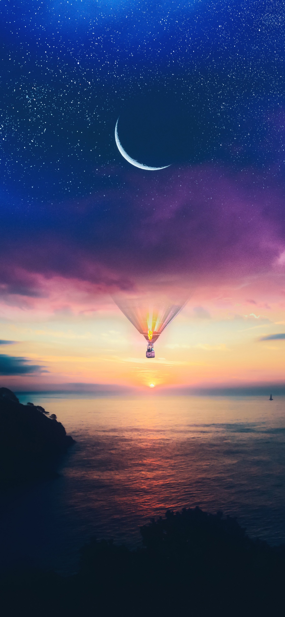 Обои атмосфера, вода, облако, свет, природа в разрешении 1125x2436