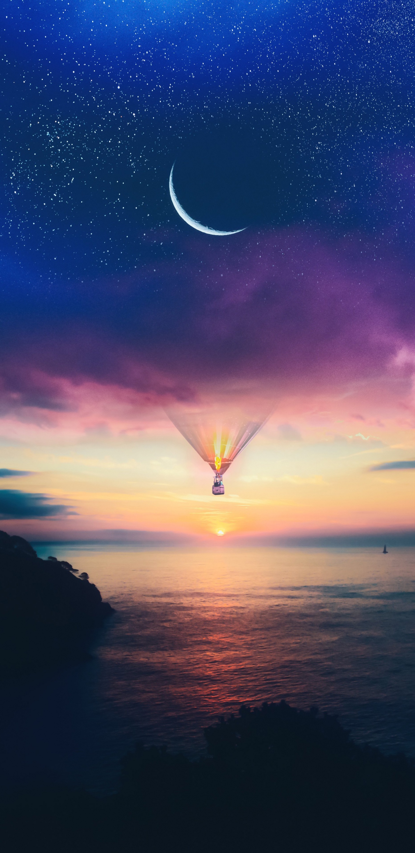 Обои атмосфера, вода, облако, свет, природа в разрешении 1440x2960