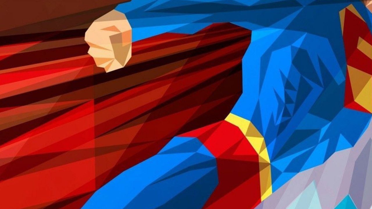 Обои Супермен, супергерой, узор, ткань, линия в разрешении 1280x720