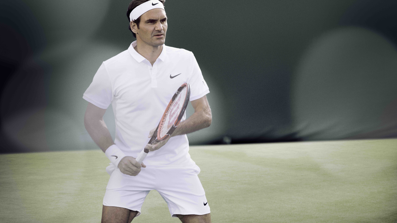 Обои Роджер Федерер, nike, теннис, теннисист, занятие спортом в разрешении 1280x720