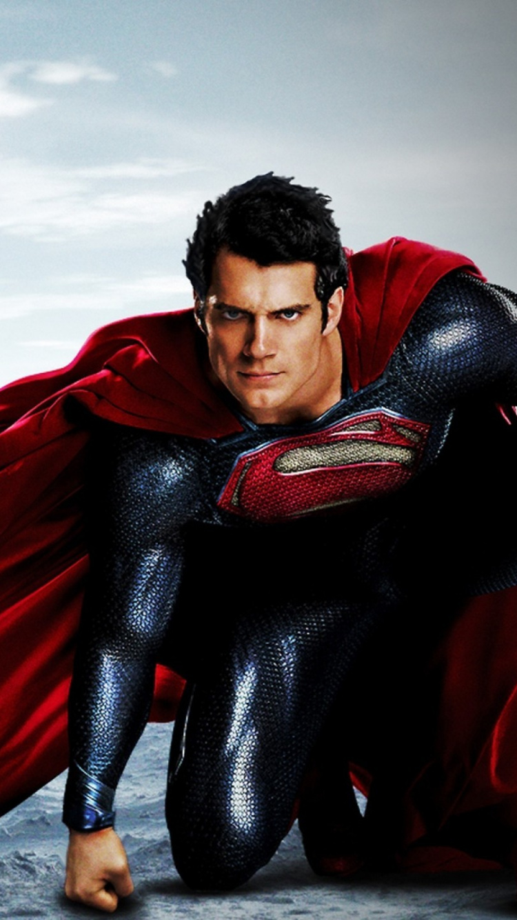 Обои человек из стали, Лига справедливости, Супермен, вымышленный персонаж, небо в разрешении 750x1334