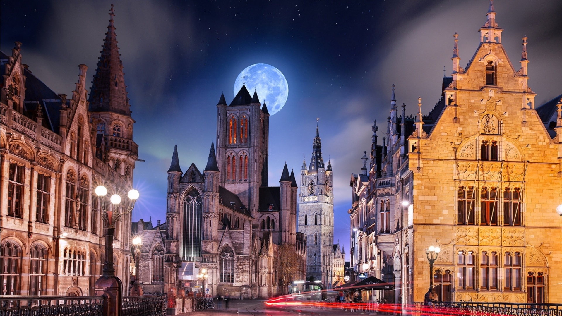 Обои ориентир, ночь, метрополия, городок, город в разрешении 1920x1080