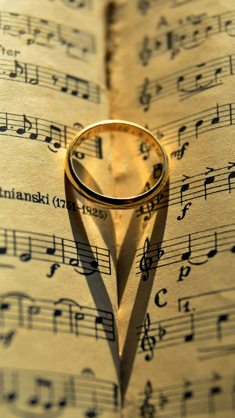 Обои текст, ноты, музыка, сердце, любовь в разрешении 750x1334