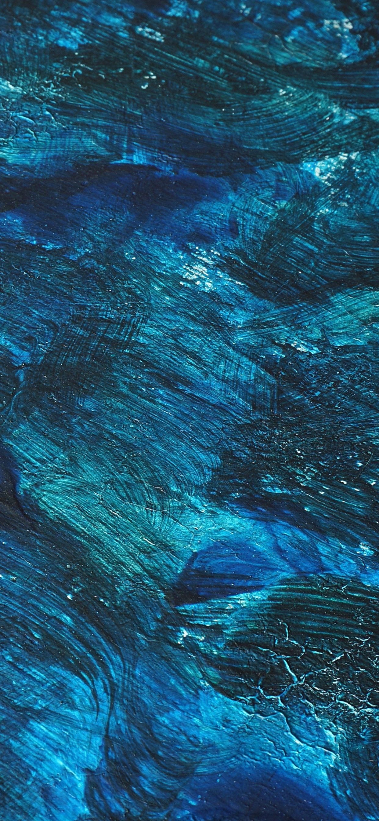 Обои живопись, синий, вода, Аква, бирюза в разрешении 1242x2688