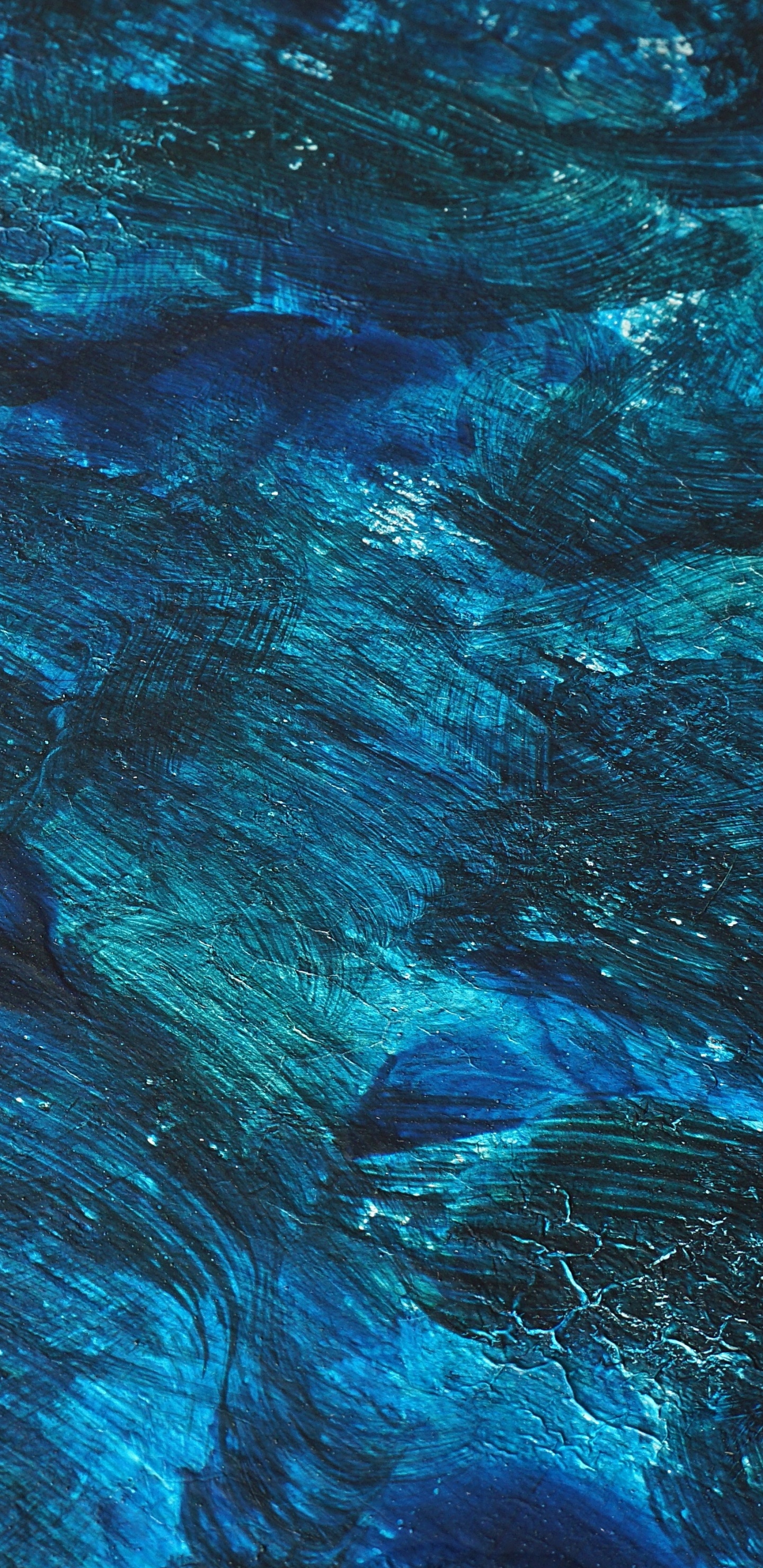 Обои живопись, синий, вода, Аква, бирюза в разрешении 1440x2960