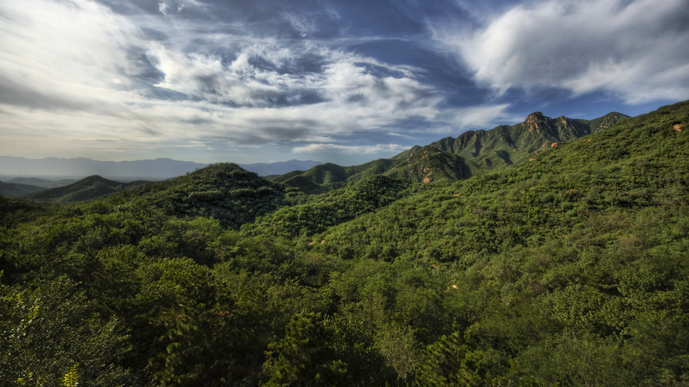 Обои китайской сельской местности, Китай, горный рельеф, нагорье, гора в разрешении 1366x768