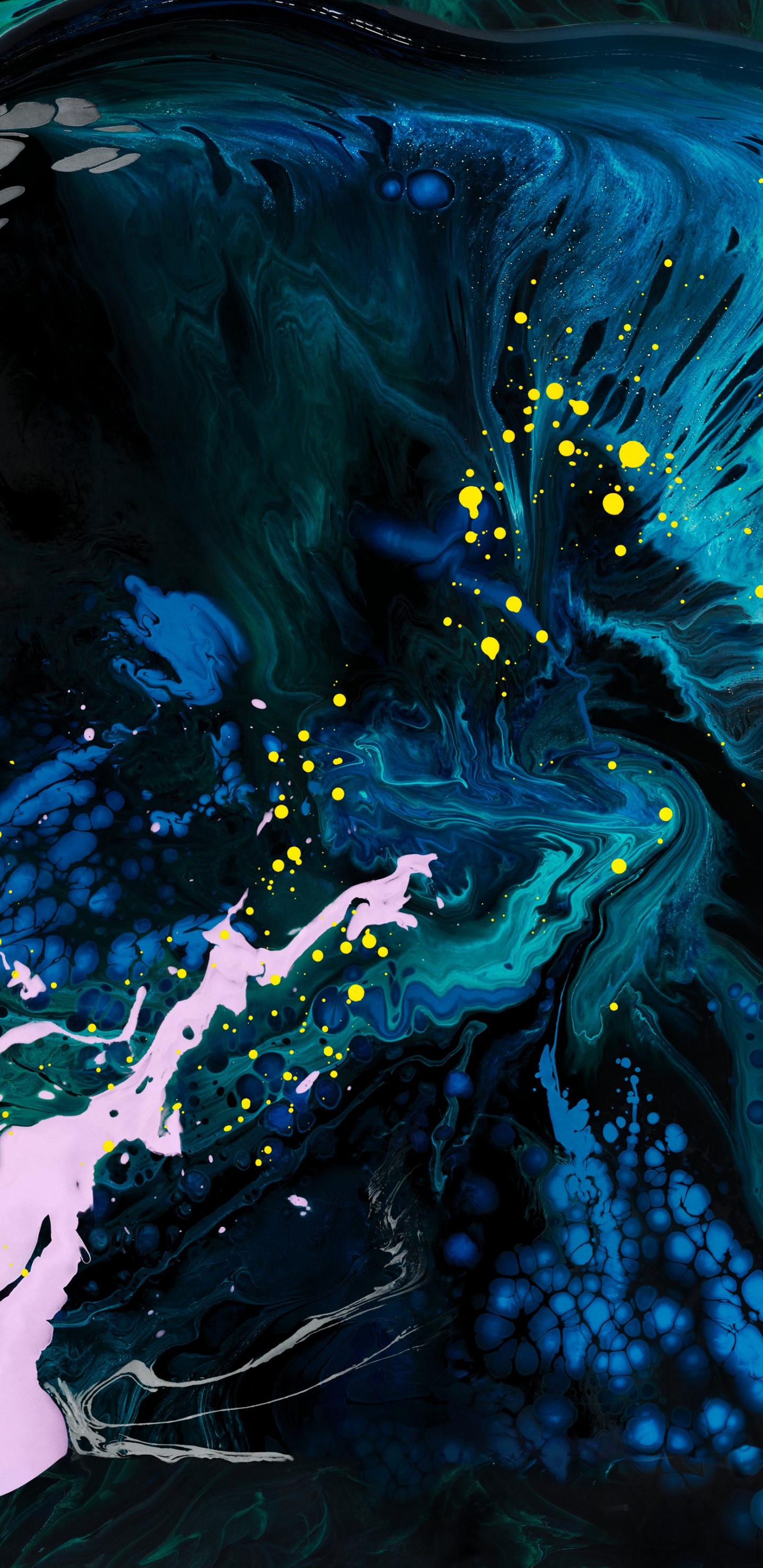 Обои айпад, яблоко, вода, жидкий, художественная краска в разрешении 1440x2960