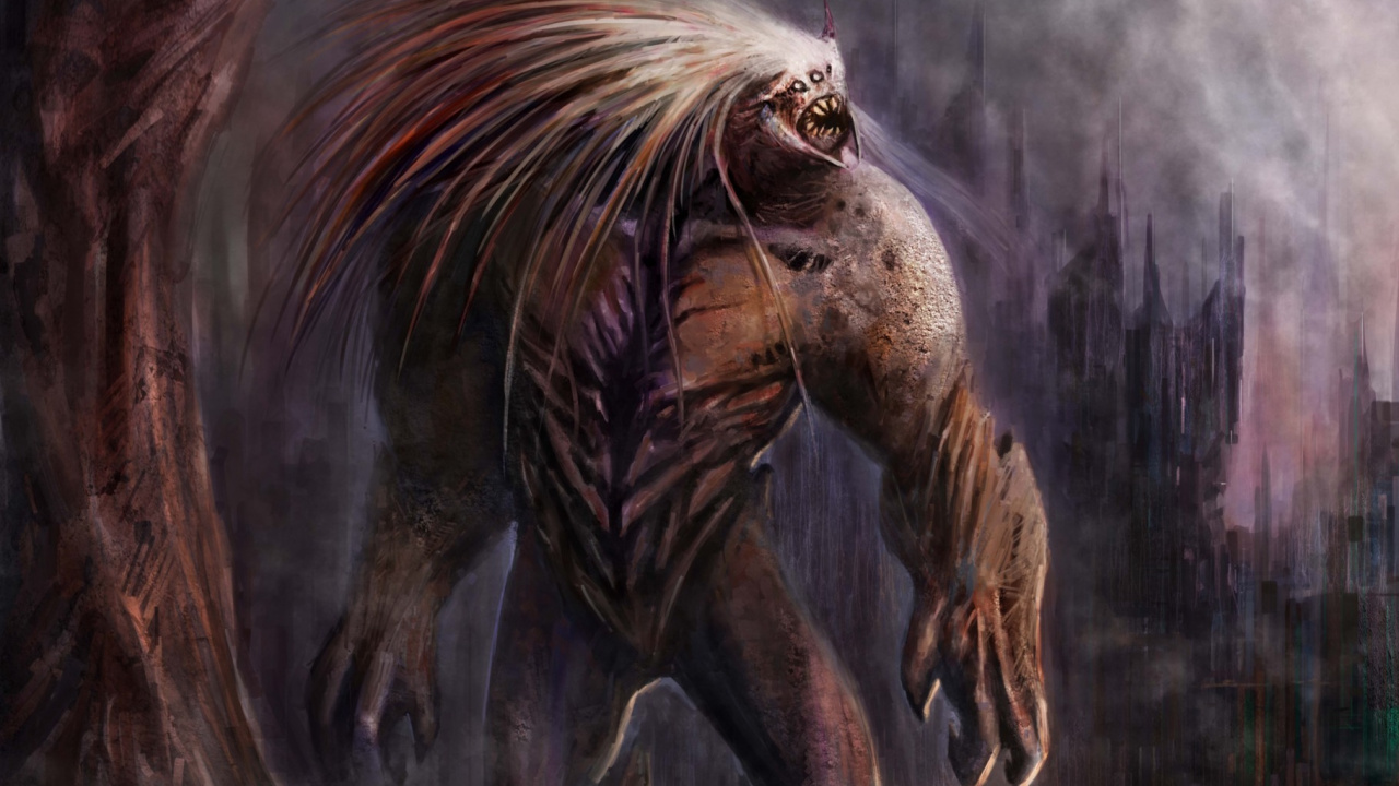 Обои арт, мифология, фэнтези, монстр, искусство в разрешении 1280x720
