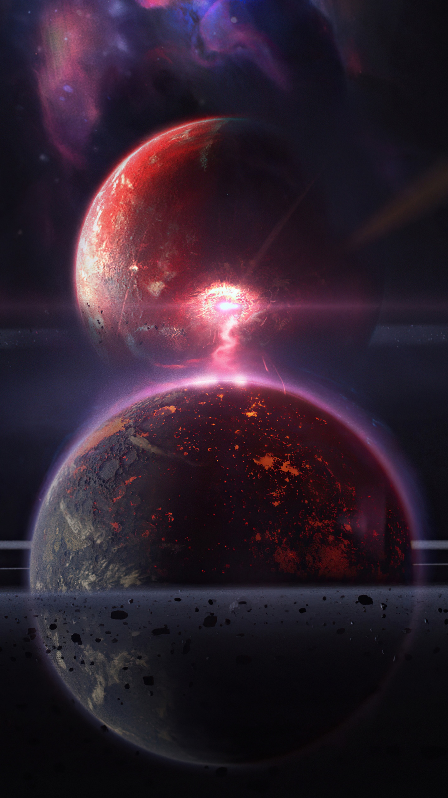 Обои атмосфера, арт, жидкий, мир, астрономический объект в разрешении 1440x2560