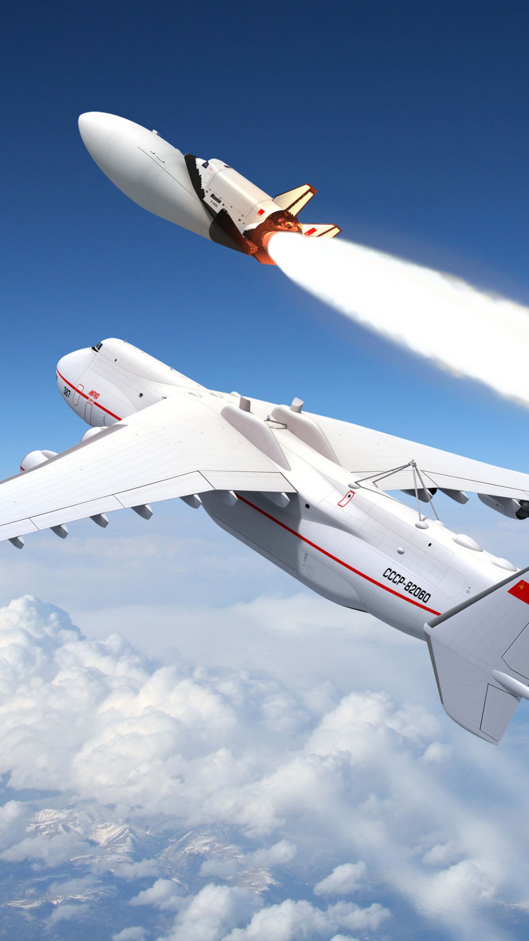 Обои самолеты, грузовой самолет, реактивный самолет, Буран, самолет в разрешении 1080x1920