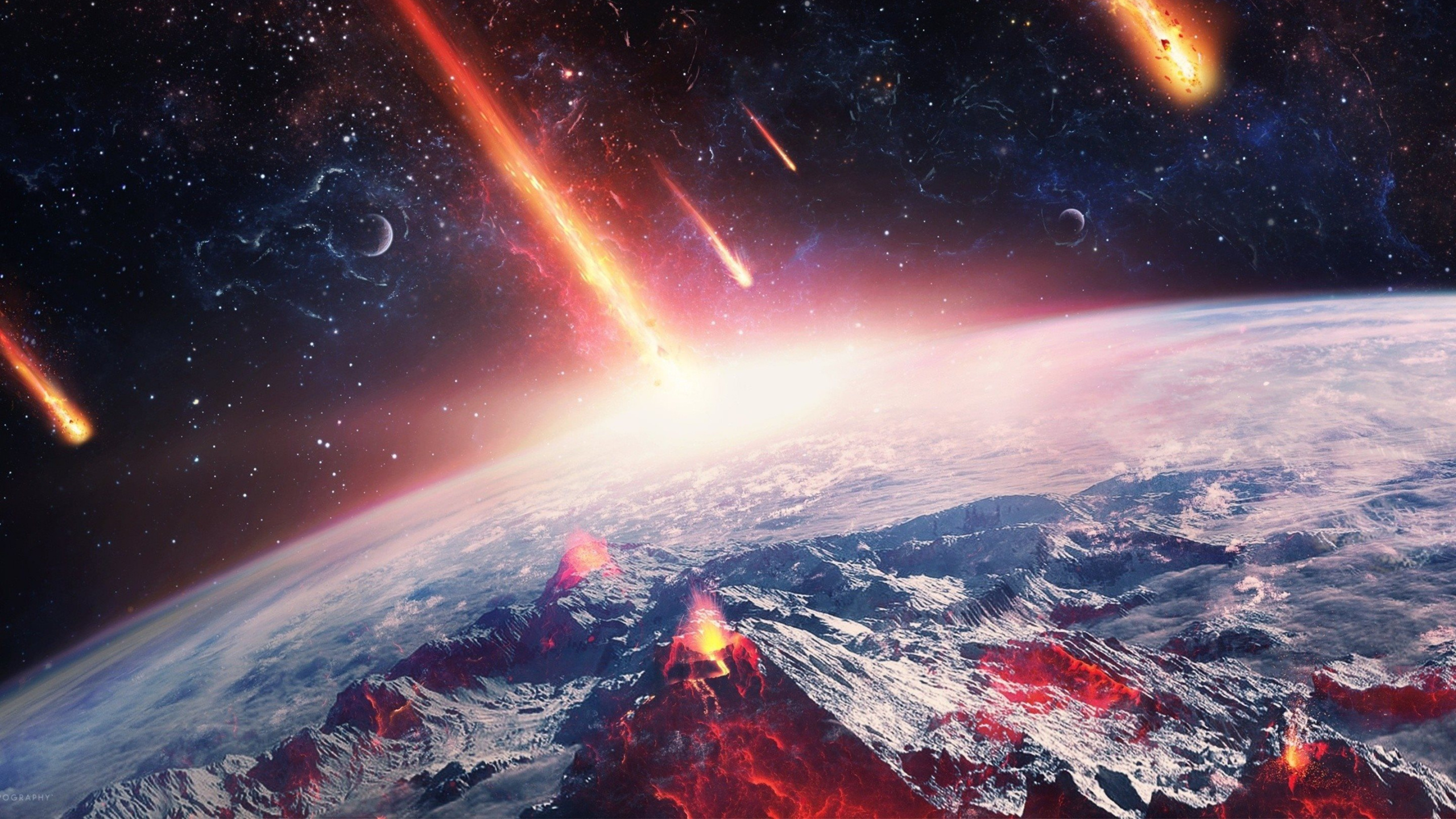 Обои земля, планета, атмосфера, космическое пространство, космос в разрешении 2560x1440