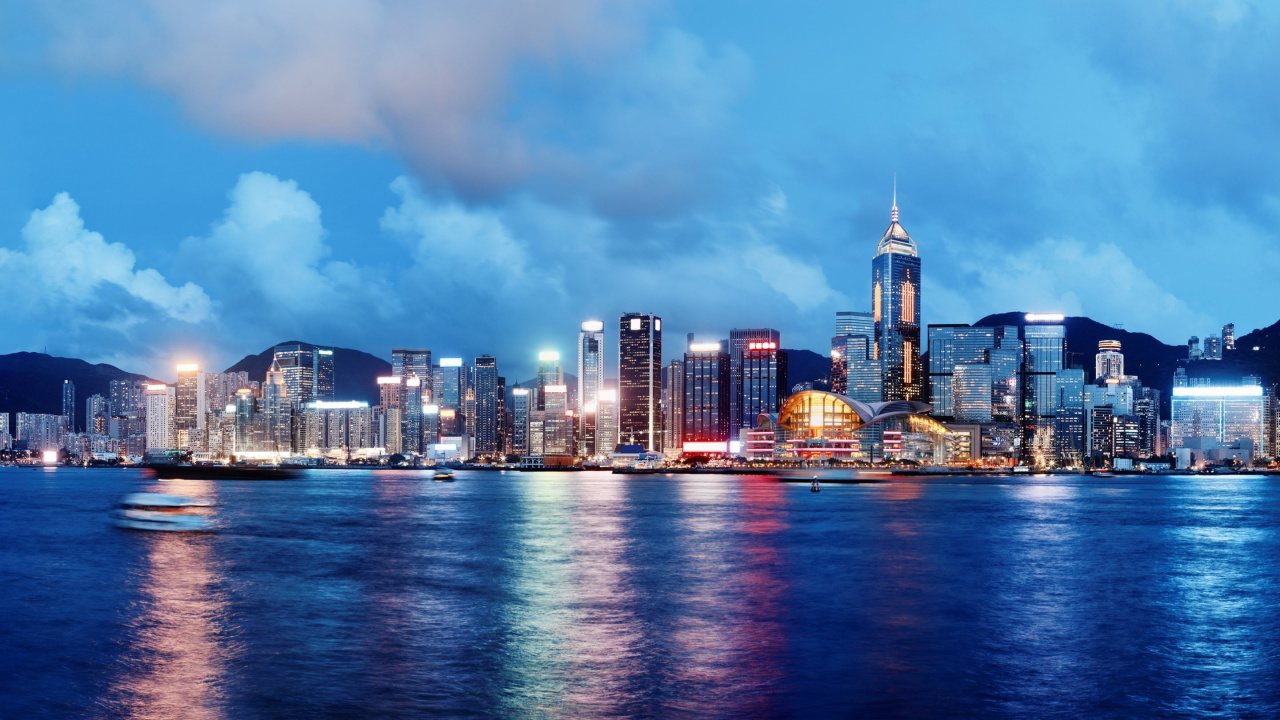 Обои город, городской пейзаж, линия горизонта, городской район, метрополия в разрешении 1280x720