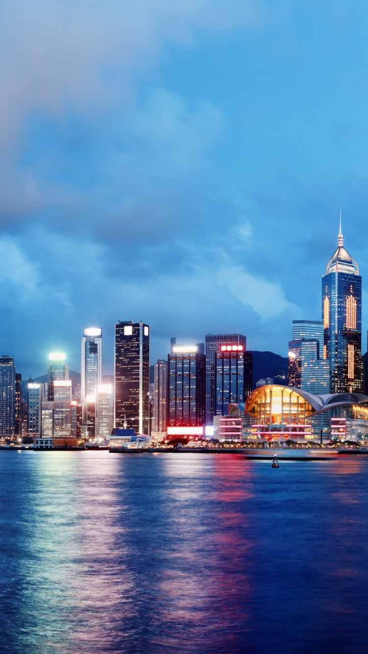 Обои город, городской пейзаж, линия горизонта, городской район, метрополия в разрешении 750x1334