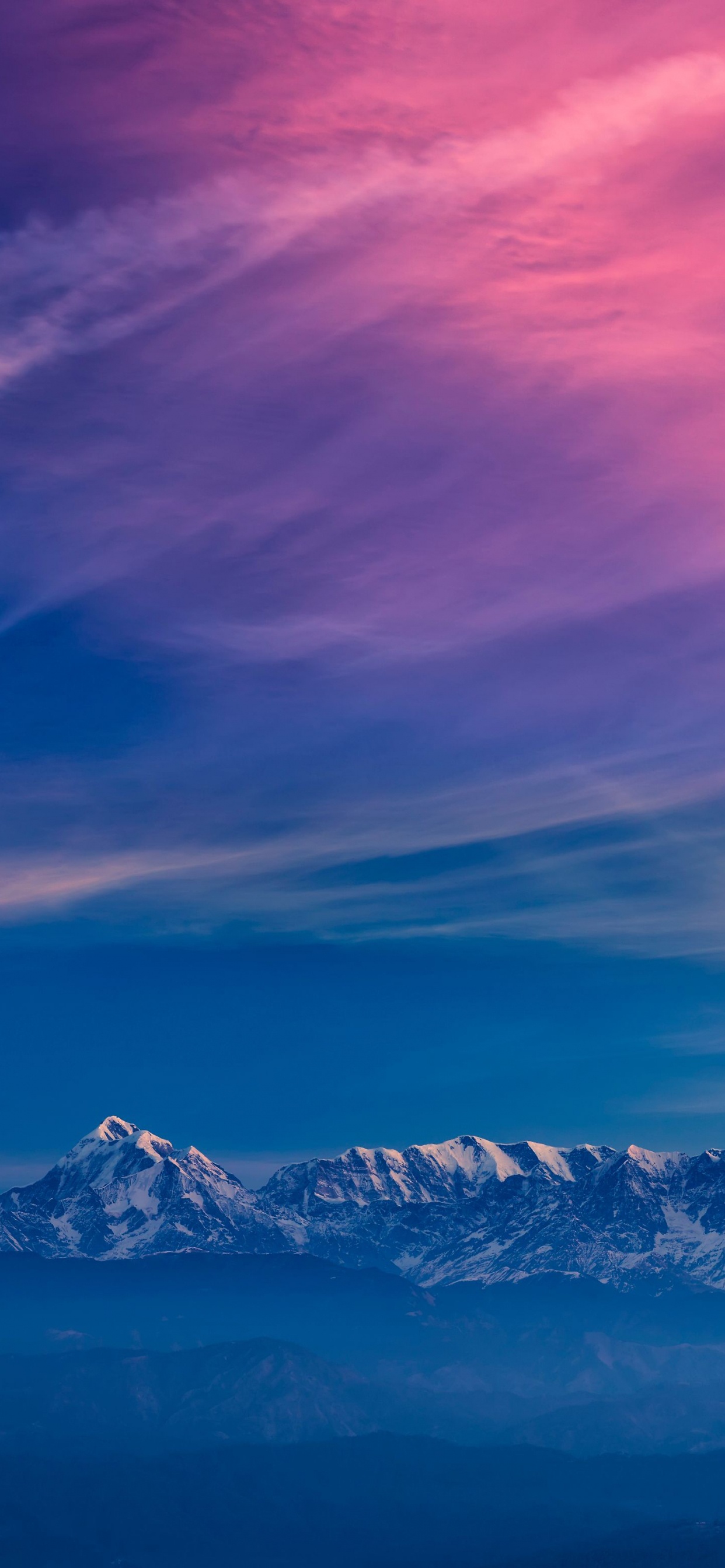 Обои синий, облако, гора, природа, горный рельеф в разрешении 1242x2688