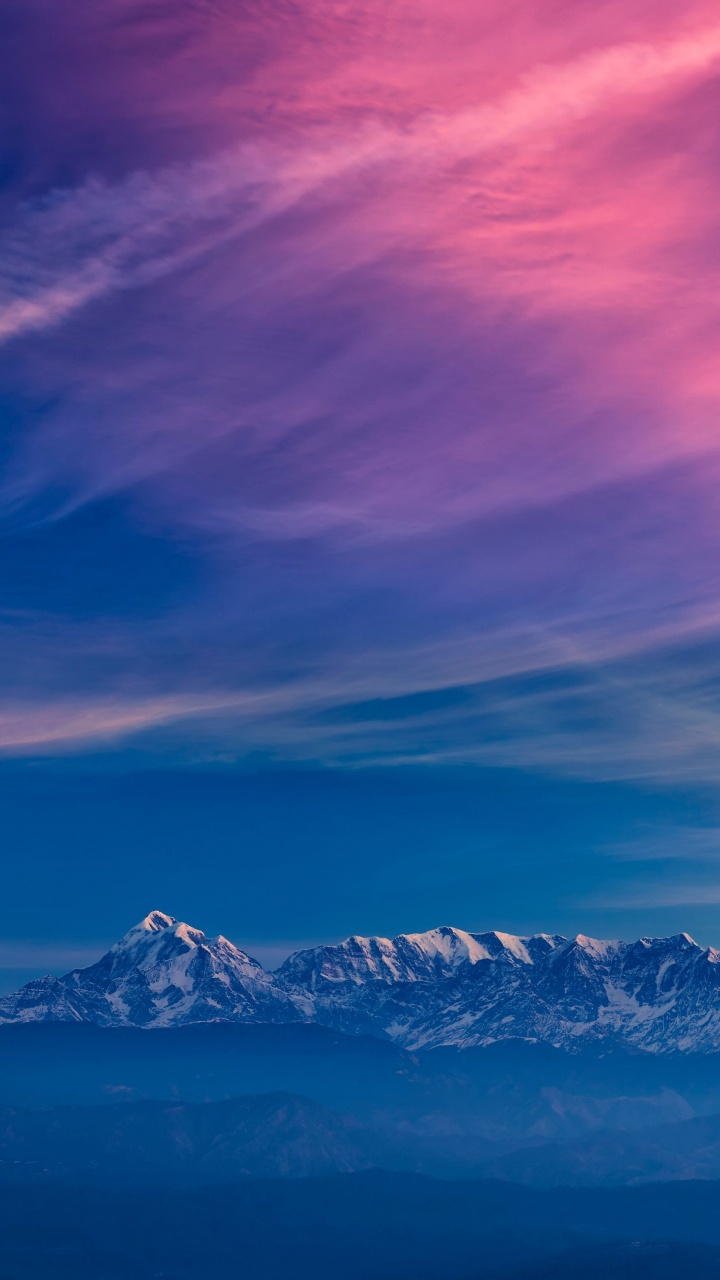 Обои синий, облако, гора, природа, горный рельеф в разрешении 720x1280