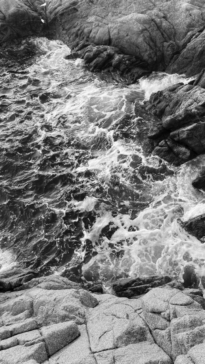 Обои рок, коренная порода, жидкий, водоток, поток в разрешении 720x1280