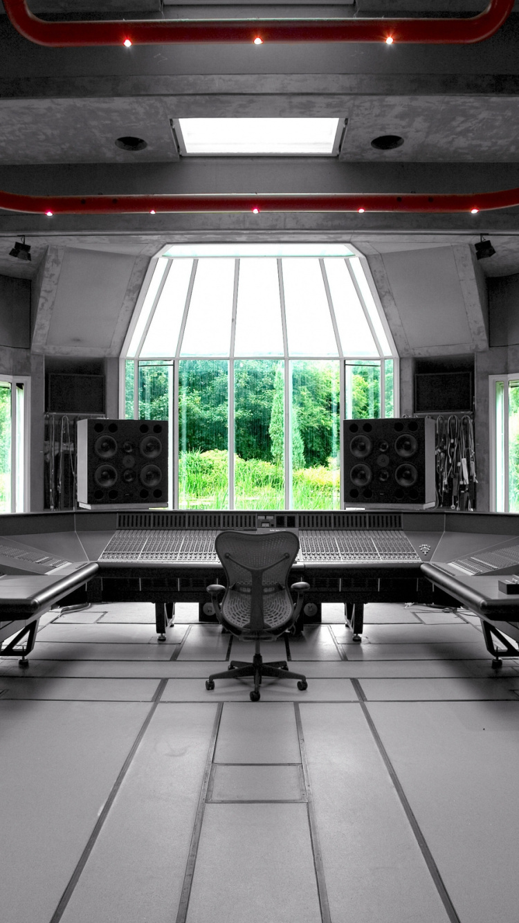 Обои студия звукозаписи, таблица, потолок, мебель, стол в разрешении 750x1334
