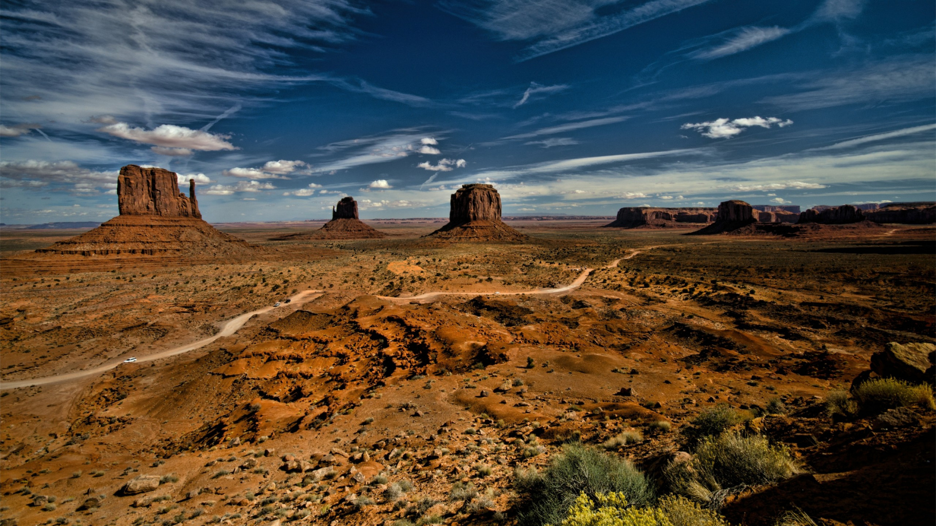 Обои долина монументов, Долина, облако, бьютт, рок в разрешении 1920x1080