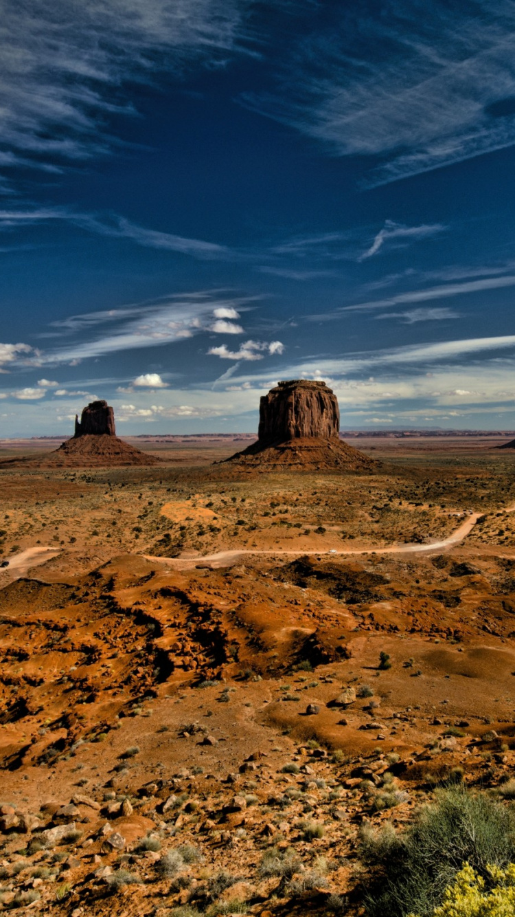 Обои долина монументов, Долина, облако, бьютт, рок в разрешении 750x1334
