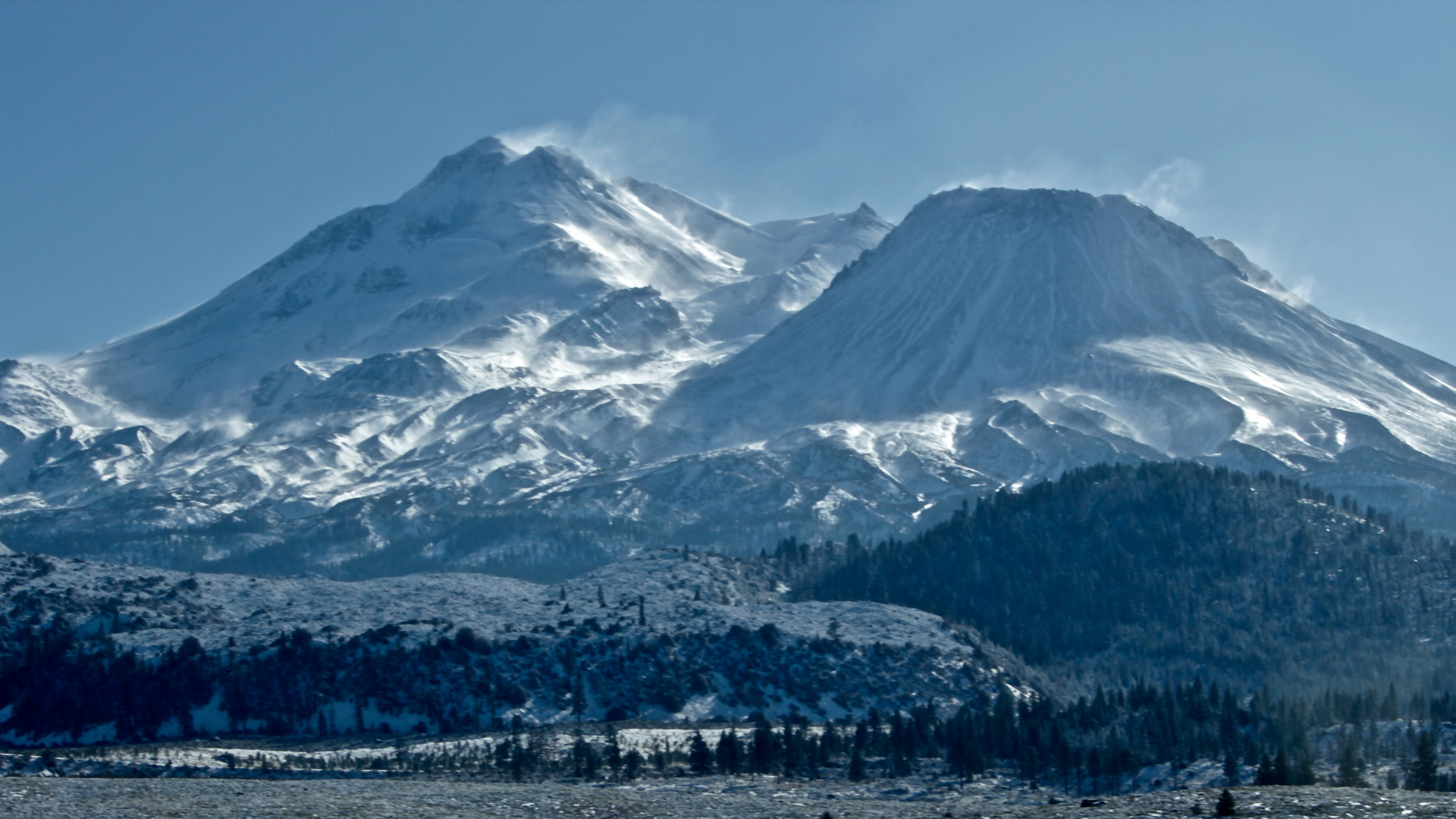 Обои пейзажи гор, гора, горный хребет, стратовулкан, горный рельеф в разрешении 1920x1080