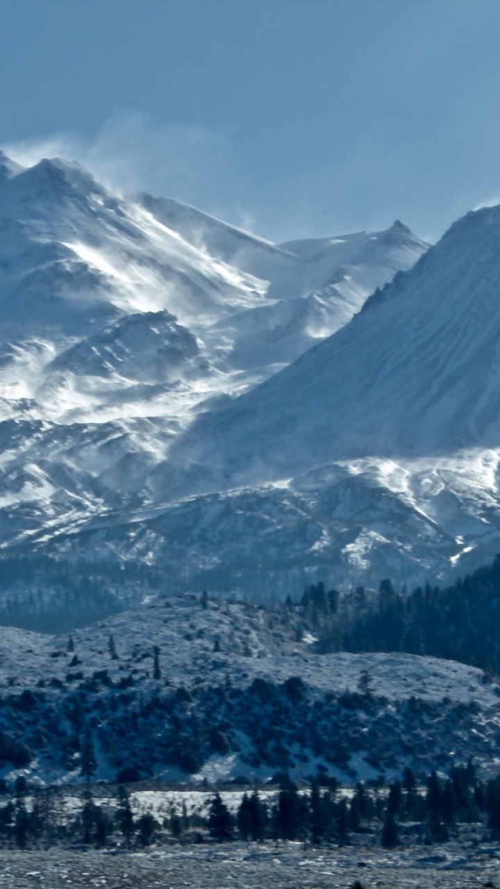 Обои пейзажи гор, гора, горный хребет, стратовулкан, горный рельеф в разрешении 720x1280