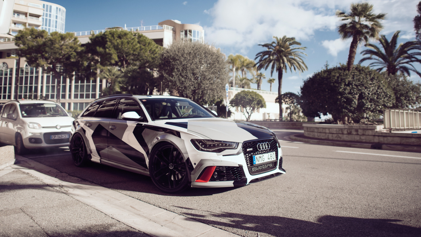 Обои audi rs 6, audi, авто, семейный автомобиль, спорткар в разрешении 1366x768