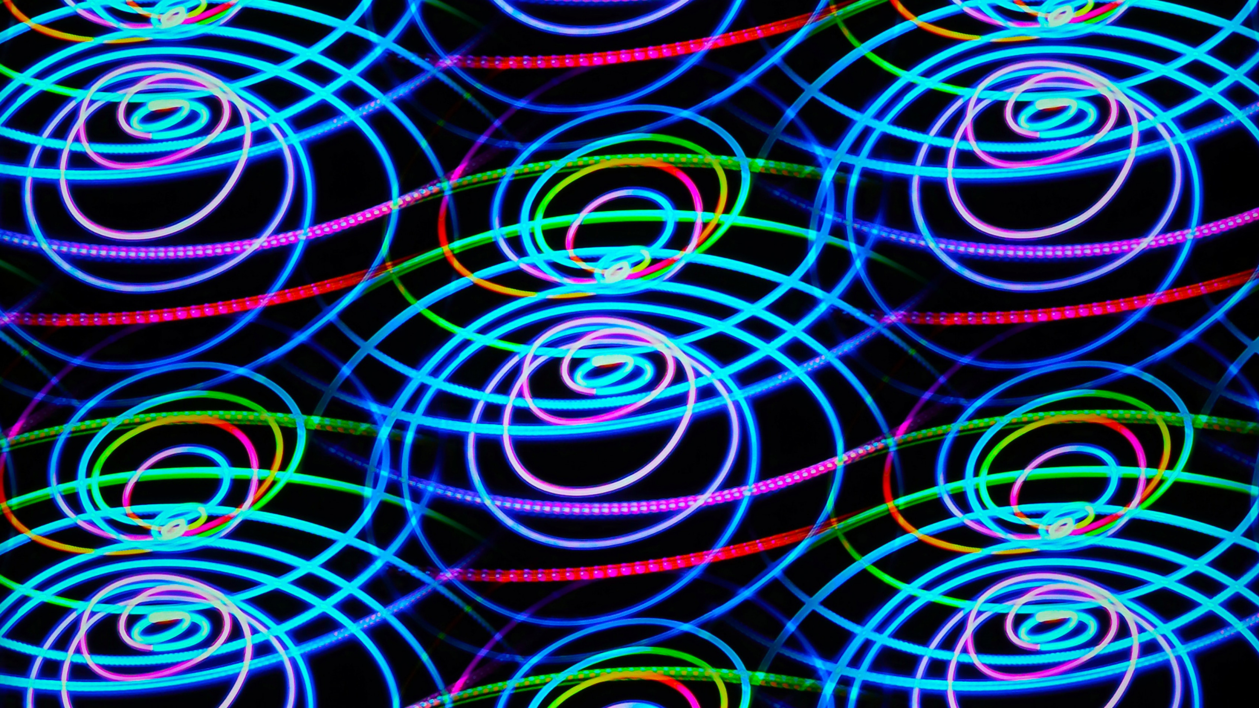 Обои узор, красочная абстракция лента, синий, лазурный, арт в разрешении 2560x1440