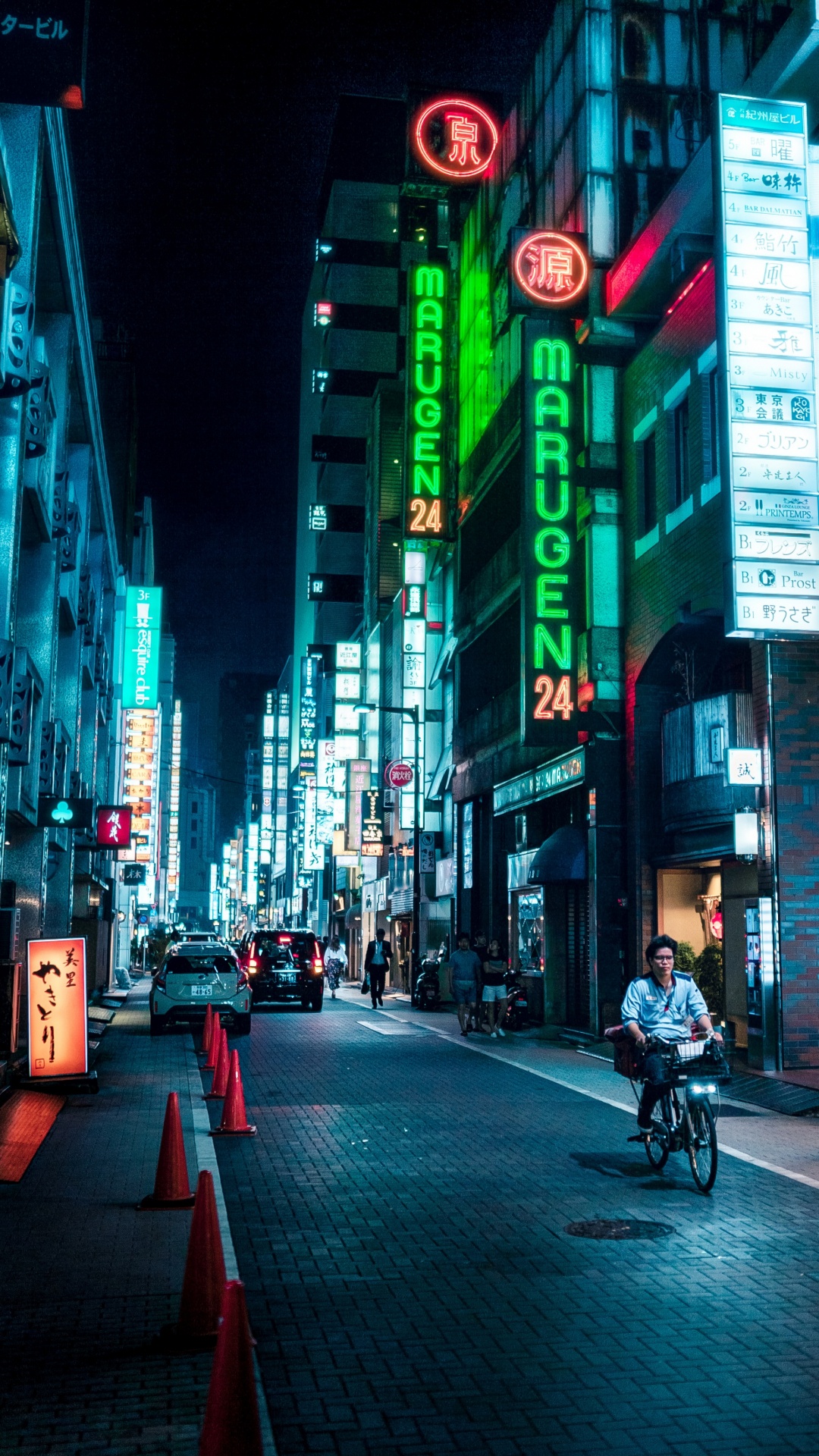 Обои здание, велосипед, шина, свет, колесо в разрешении 1080x1920