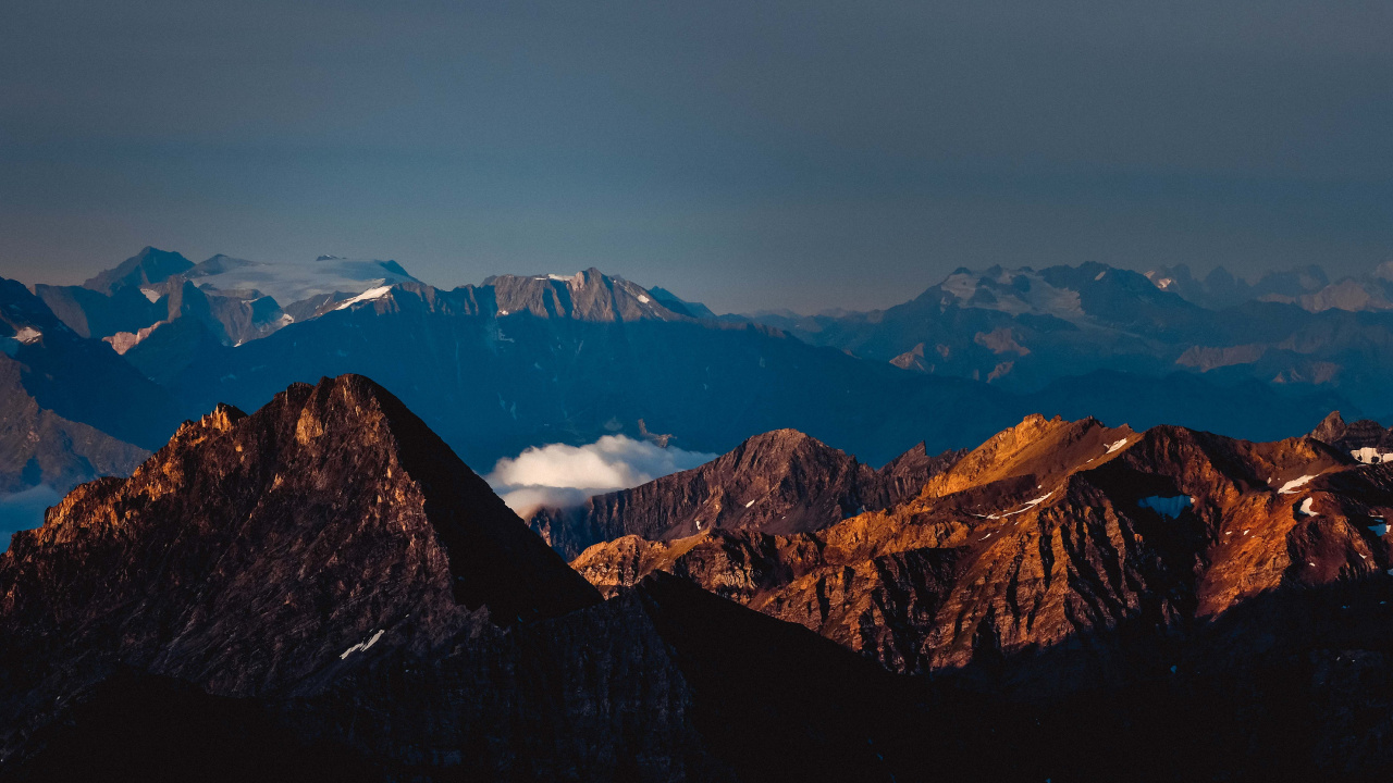Обои гора, облако, природный ландшафт, нагорье, снег в разрешении 1280x720