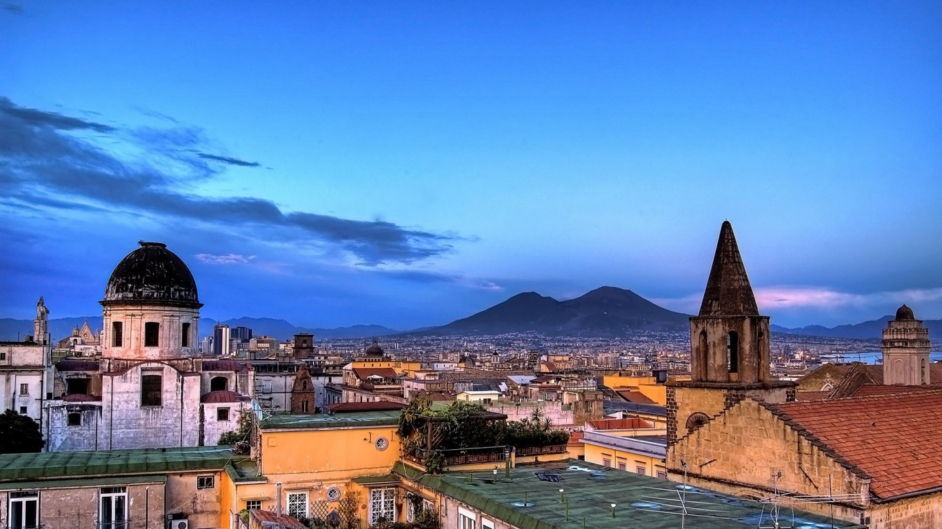 Обои ориентир, город, облако, утро, городской пейзаж в разрешении 1366x768