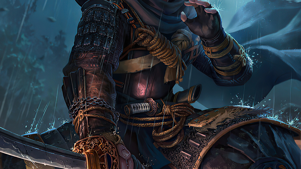 Обои призрак цусимы фан-арт, призрак цусимы, арт, фан арт, искусство призрака цусима в разрешении 1280x720