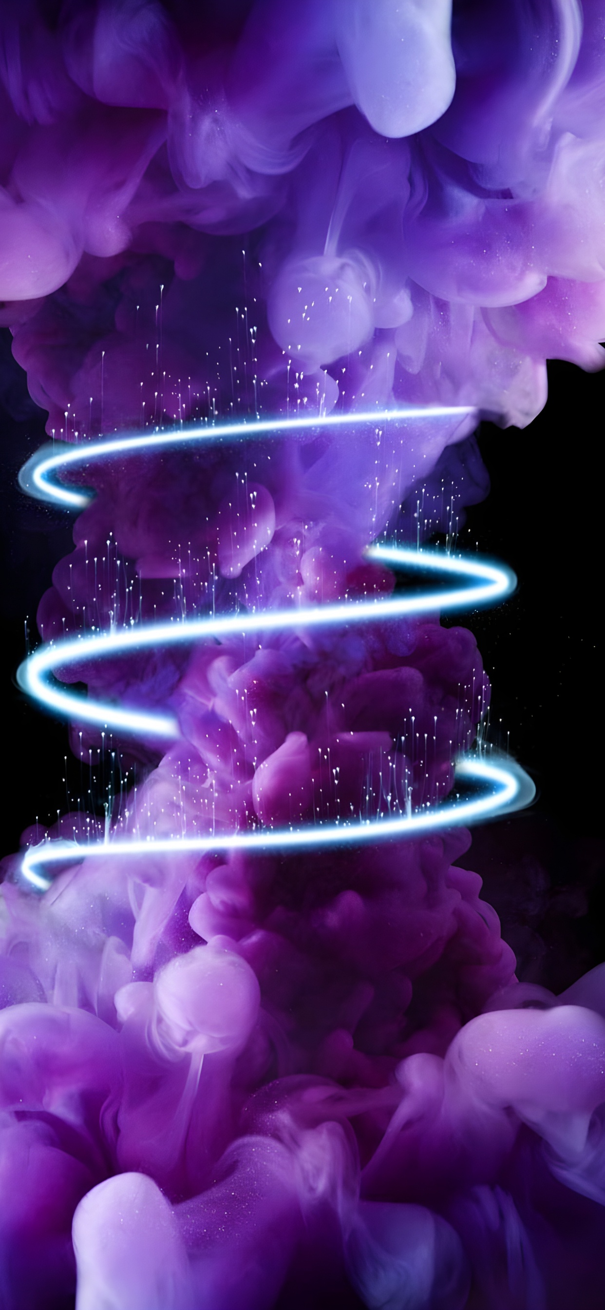 Обои андроид, пурпур, лепесток, свет, синий в разрешении 1242x2688