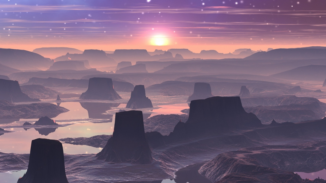 Обои природа, аниме, пейзаж, арт, облако в разрешении 1366x768