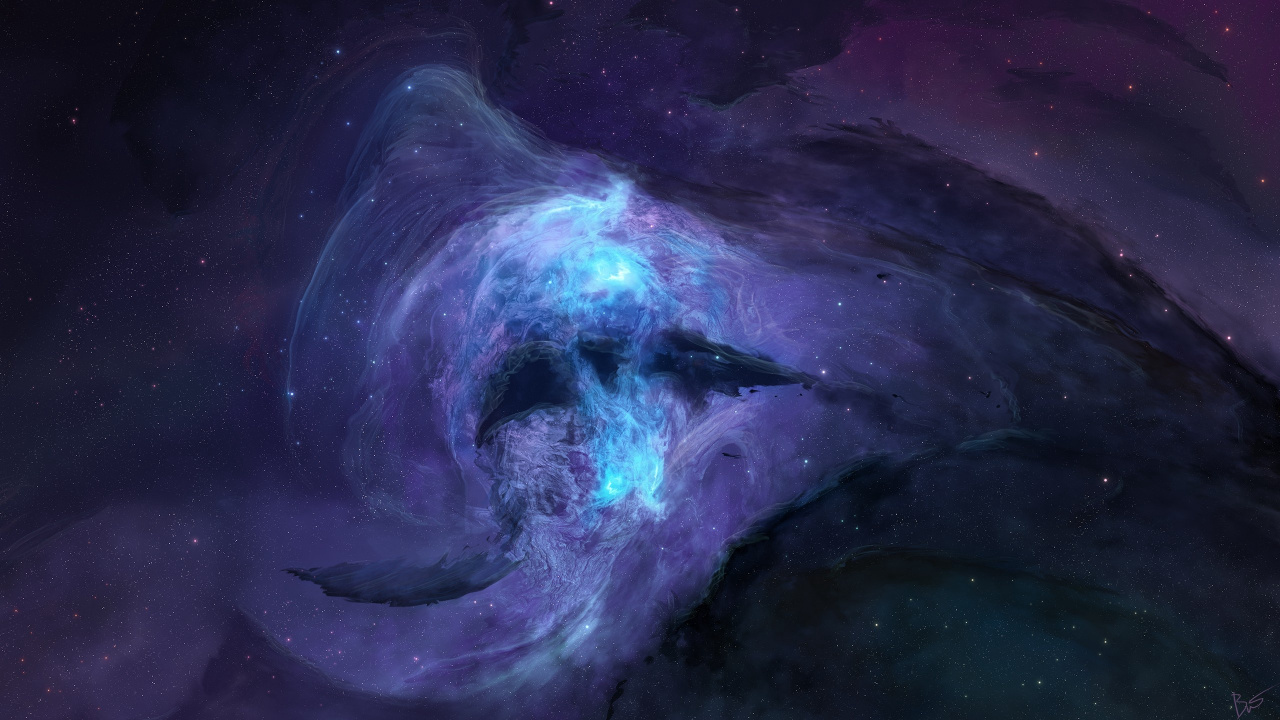 Обои туманность, пурпур, космическое пространство, космос, астрономический объект в разрешении 1280x720