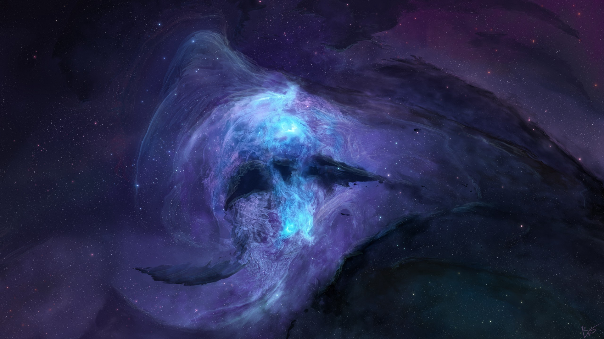 Обои туманность, пурпур, космическое пространство, космос, астрономический объект в разрешении 1920x1080