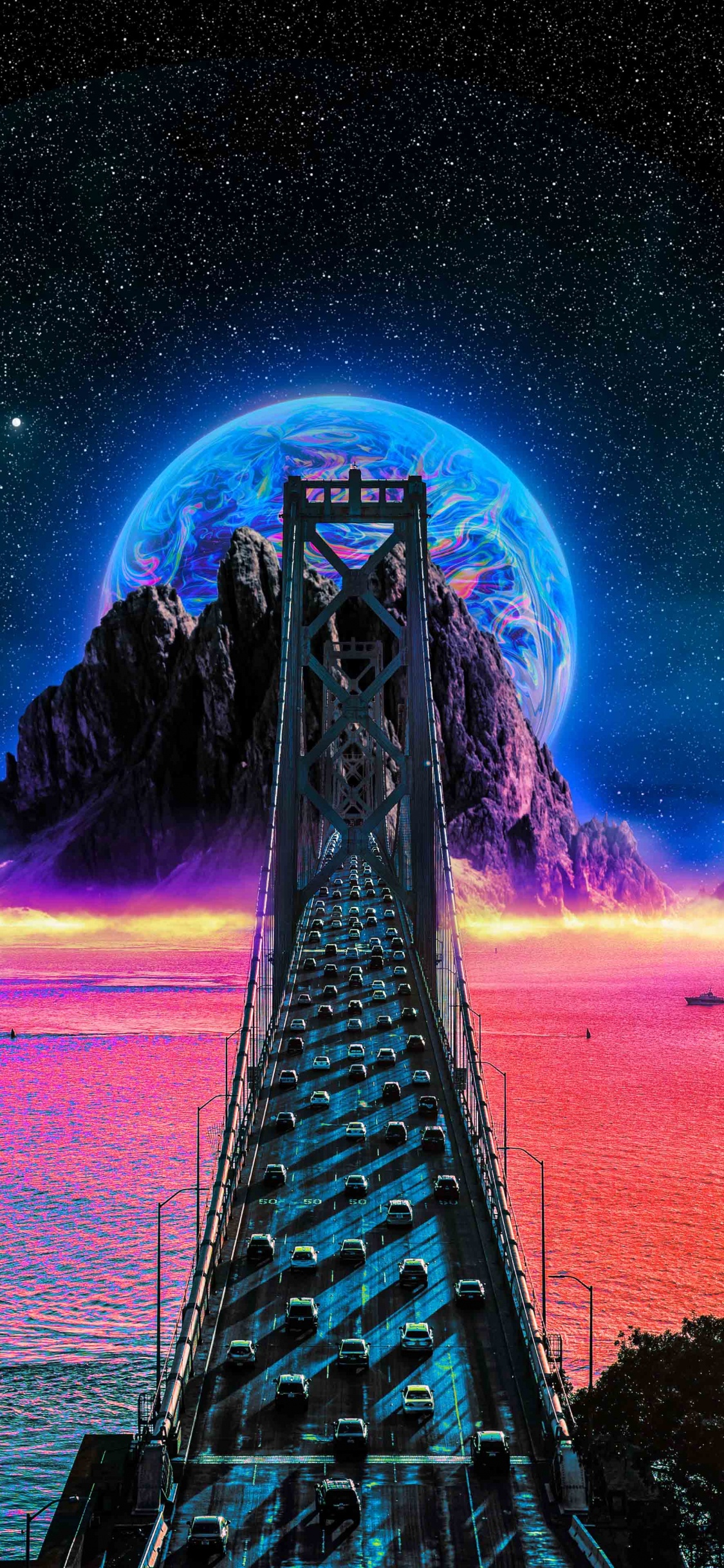 Обои атмосфера, Альбом, обложка альбома, земля, рисование в разрешении 1125x2436